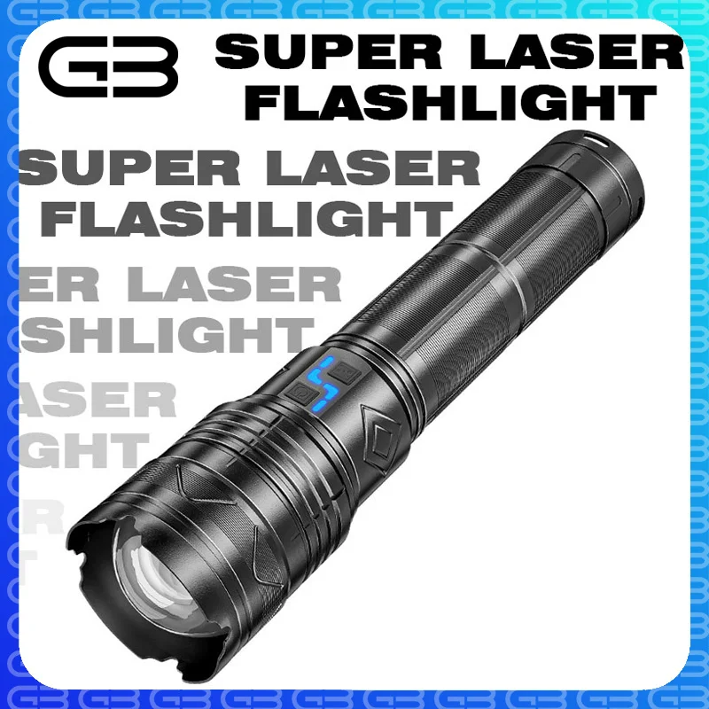 Super Bright Long Range Powerful LED Flashlight Type-C USB Rechargable 24000mAh/11200mAh Torch Light High 100W Zoomable Outdoor