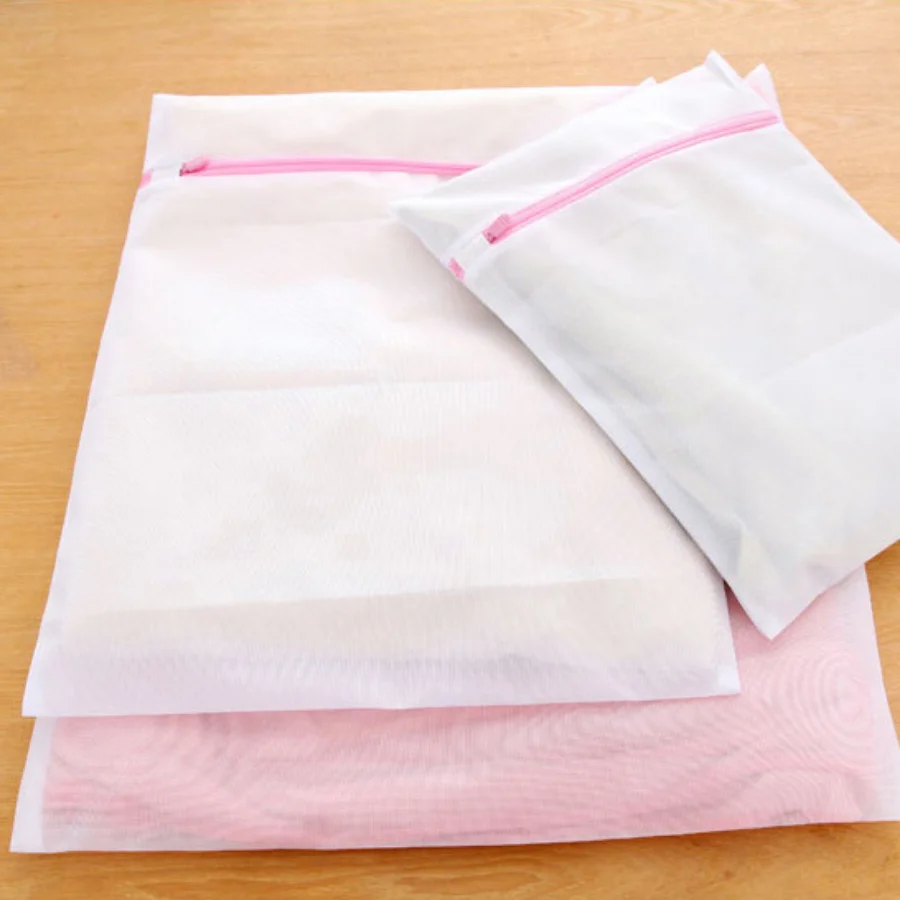 Zipper pink Fine Mesh Piece Washing Machine Special Care Bag