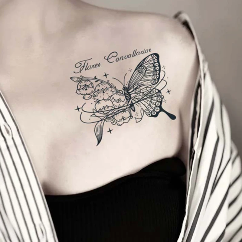Butterfly Temporary Tattoo Sticker, Waterproof Magic Tattoo, Lasts To 15 Days Fake Tattoo, Semi Permanent Tattoo