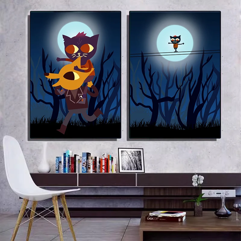 Night In The Woods Adventure Games Posters and Prints Canvas Painting Cartoon Gaming Wall Art Picture Kids Room Decor Cuadros