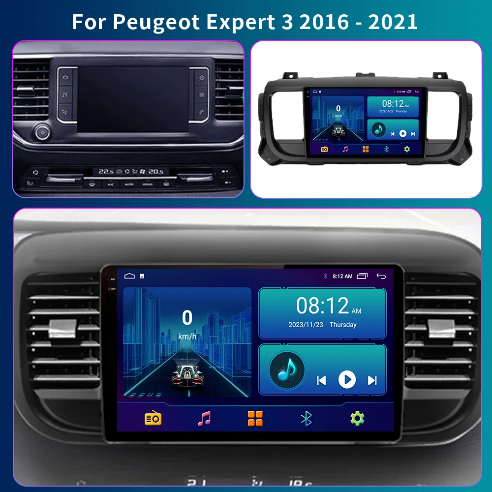 For Peugeot Expert 3 Citroen Jumpy 3 SpaceTourer 2016-2021 Car Radio Multimedia Video Player CarPlay Android Auto GPS 2din DVD