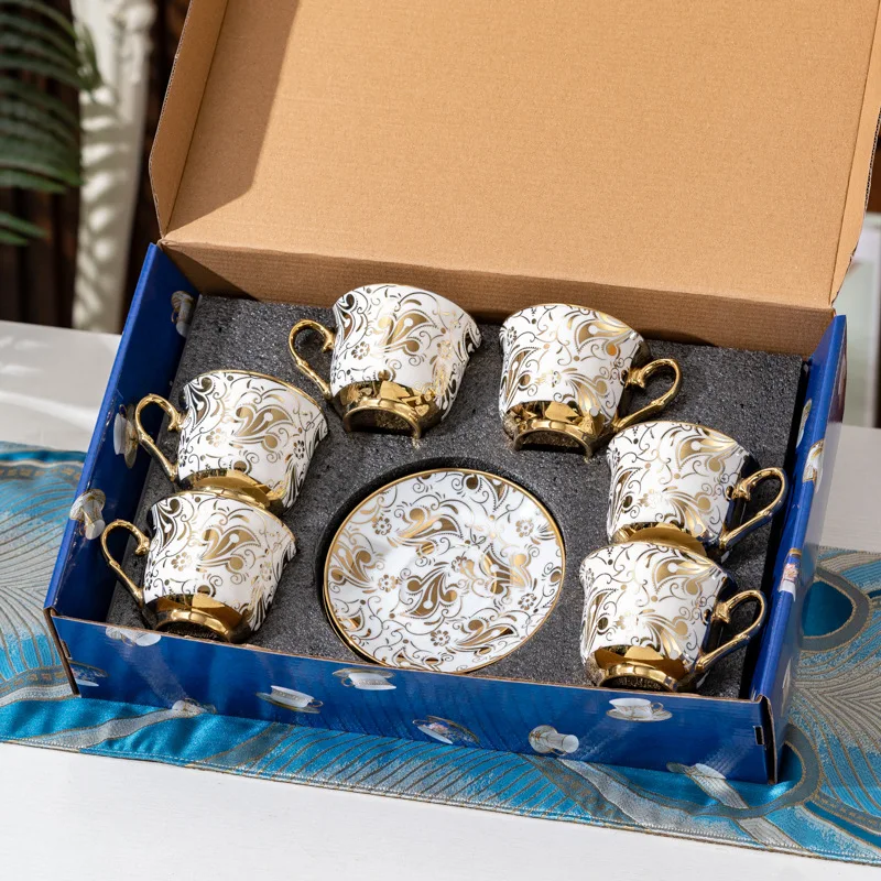 

French Ceramic Coffee Cup Set Small Luxury Household Simple Cup Light Luxury British Afternoon Tea Cup