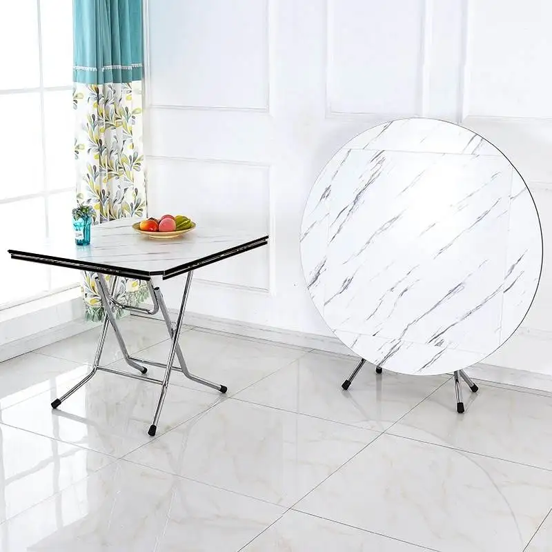 Shrinkable large round table, meal deformation table, folding table, round 12 people folding light home creativity