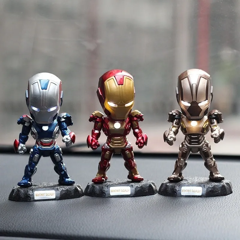 

Marvel The Avengers Iron Man Car Interior Decoration Accessories Creative Model Luminous Figures Collectible Toys Holiday Gifts