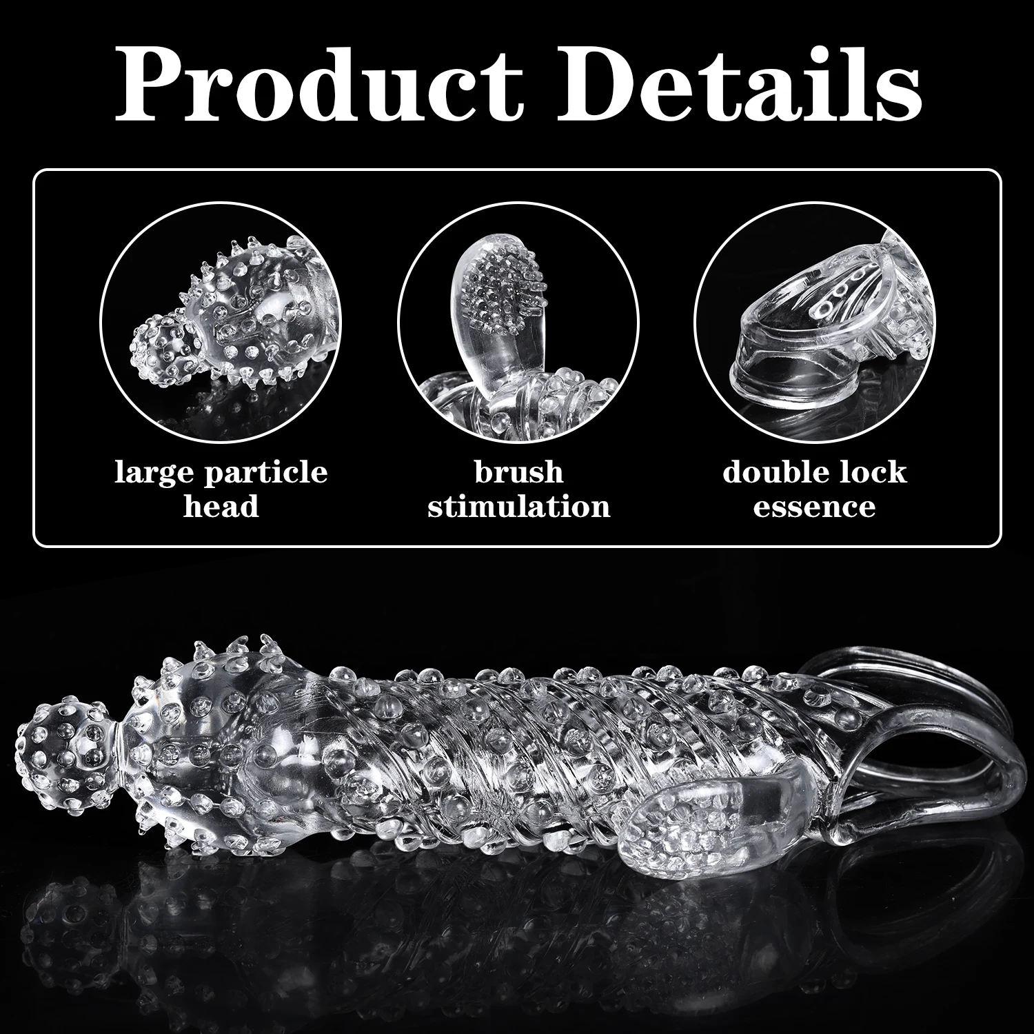 Extension Condom Delay Penis Sleeve Reusable Male Enlargement Men Dot Clit Massage Cock Ring Cover Male Dildo Adult Sex Toys