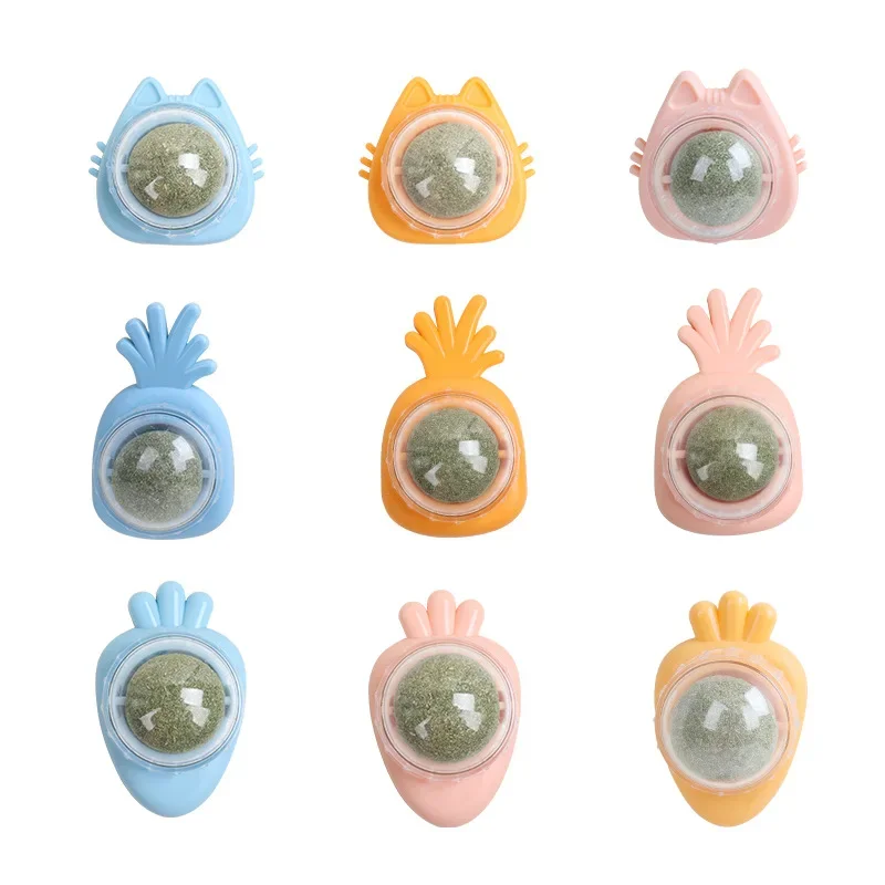 Catnip Balls Wall Stick-on Ball Toys Cat Mint Ball Healthy Natural Removes Hair Balls To Promote Digestion Pet Cat Grass Snacks