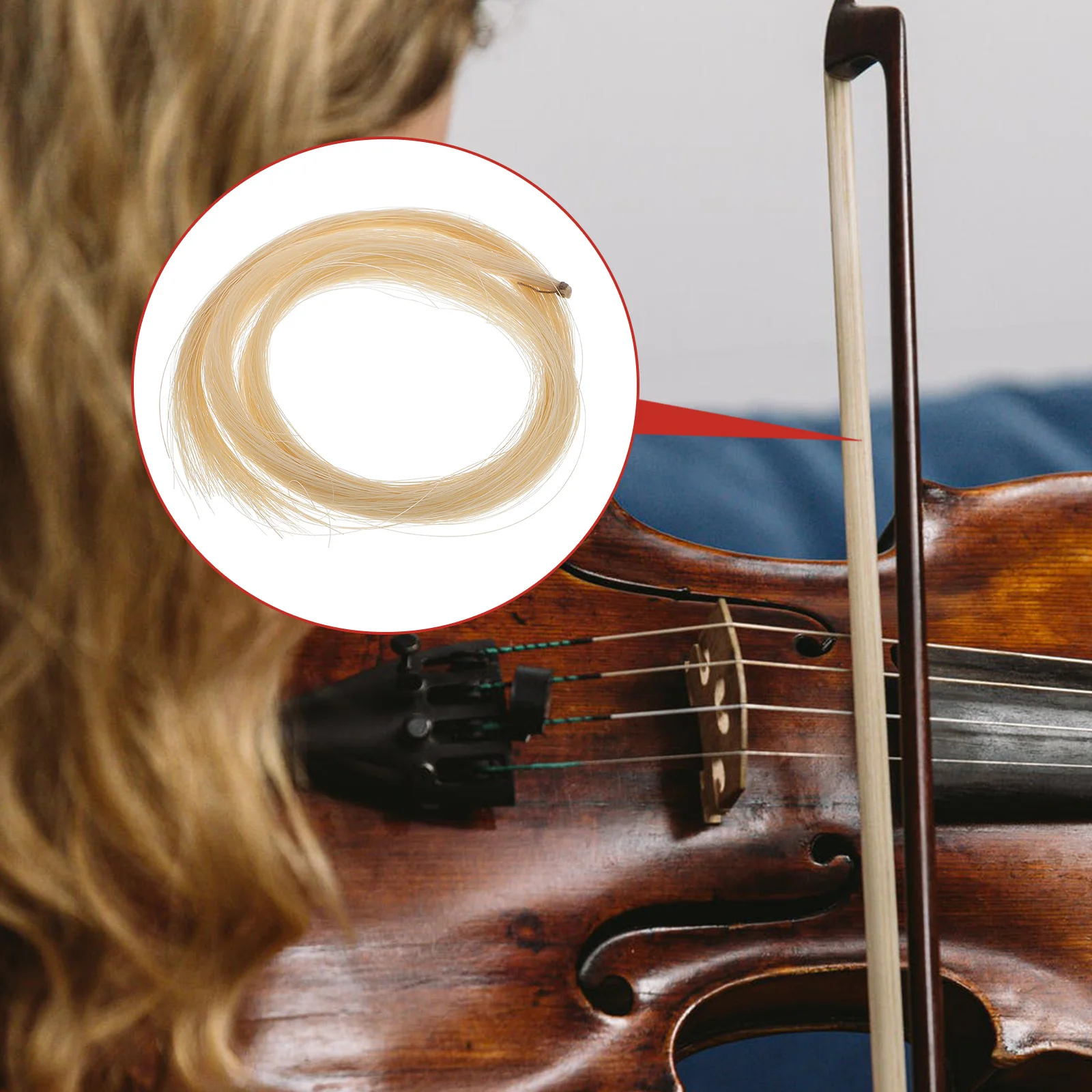 

2Pcs Natural Violin Bow Hair White Horse Tail Durable Rehair Replacement for Violin Bow Professional Instrument Accessories