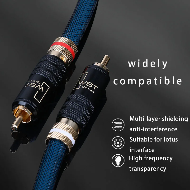 ATAUDIO jedna para HiFi kabel Audio RCA wysokiej wydajności Premium Audio hi-fi 2RCA do 2RCA Interconnect Cable