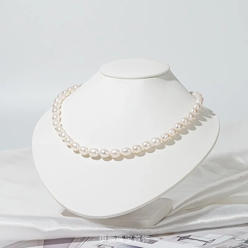 8-9Mm Freshwater Nuclear-Pearl Necklace Strong Light -Shaped Rice Beads