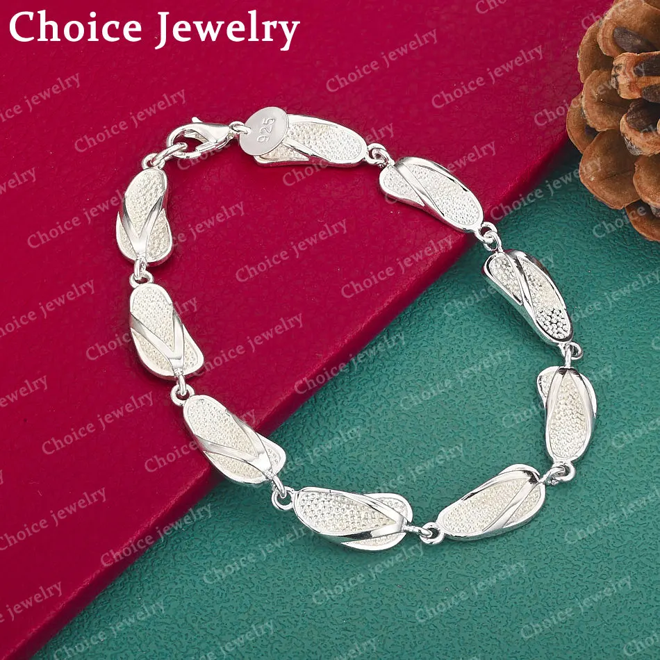 925 Sterling Silver Slipper Chain Bracelet For Women Fashion Jewelry Cute Exquisite Party Accessories Birthday Gift
