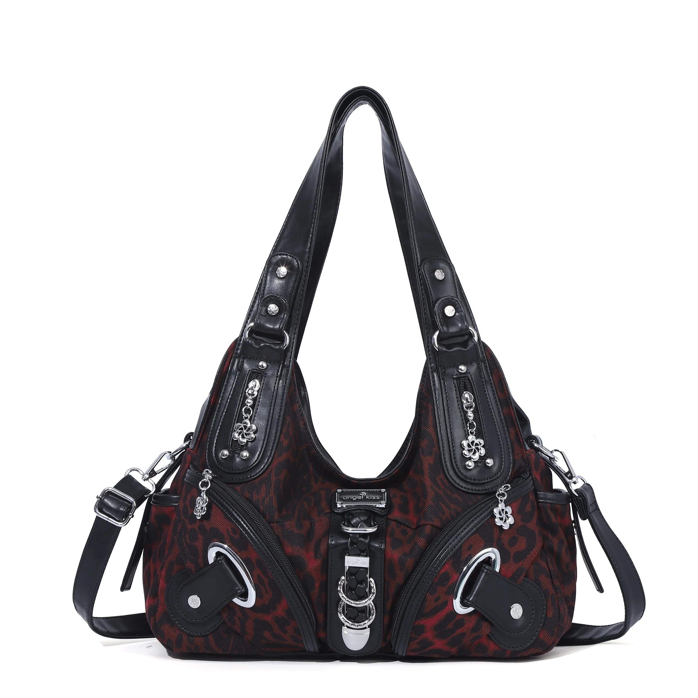 Angelkiss Women Handbags Leopard Shoulder Bag Top-handle Handbag Fashion Satchel Dumpling Shoulder Bag Tote Hobos Large Purse