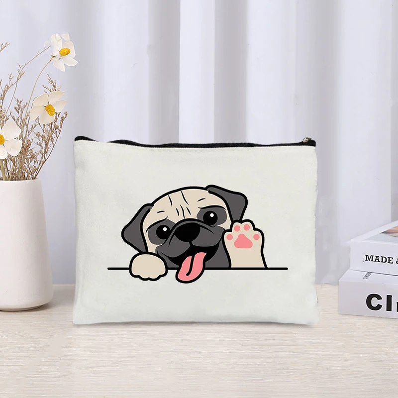 Cute Puppy Cosmetic Bag Women Travel Necessity Makeup Case Pouch Just A Girl  Who Love Dogs Children Pencil Cases Gift for Her