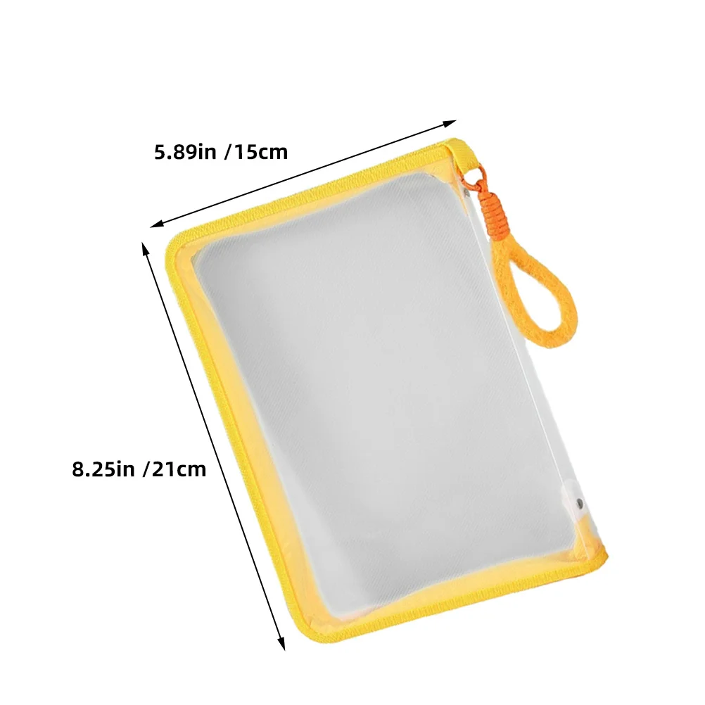 4 قطع من أكياس الملفات الشفافة بسحاب مع مقبض منظم تخزين شبكي، مجلد مستندات متعدد الوظائف لمكتب المدرسة #3