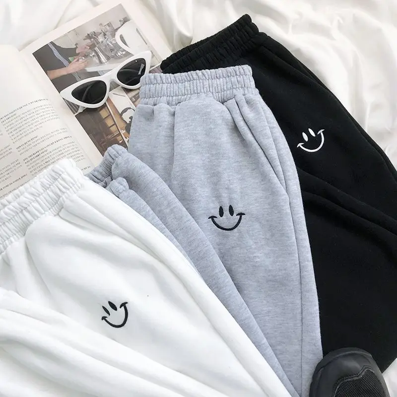 Spring Autumn Sweatpants Women Unisex Gray Wide Leg Sweat Pants Men Women Pants Custom Swearshirt Pents Casual Loose Baggy Pants