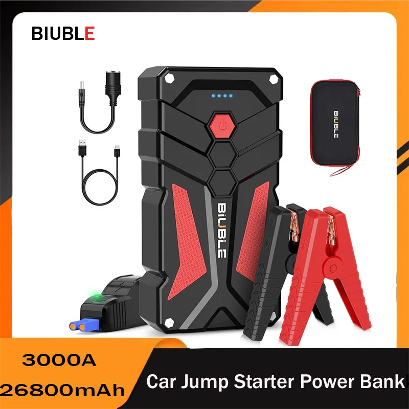 

26800mAh Car Jump Starter Portable Power Bank Car Battery Booster 12V Car Starting Device for Petrol Diesel 10.0L/8.0L