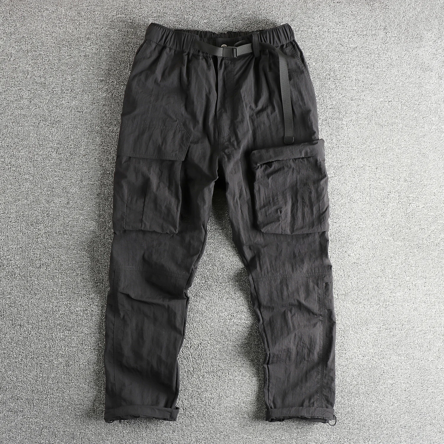Retro functional workwear casual pants, men's three-dimensional pocket quick-drying fabric loose straight pants