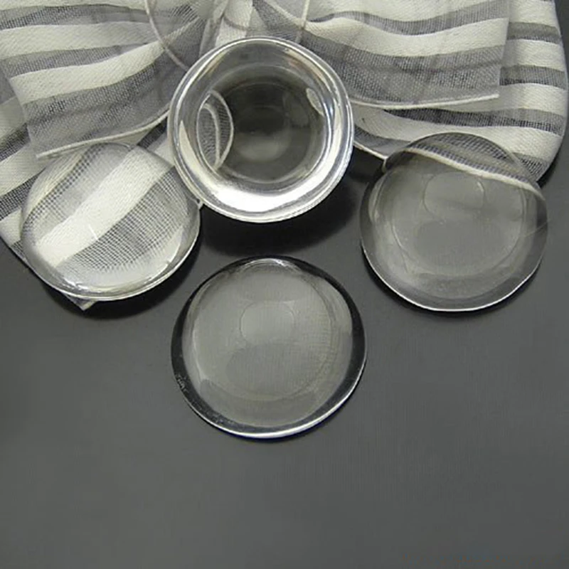 50pcs/lot 12mm Round Flat Back Clear Glass Cabochon High Quality