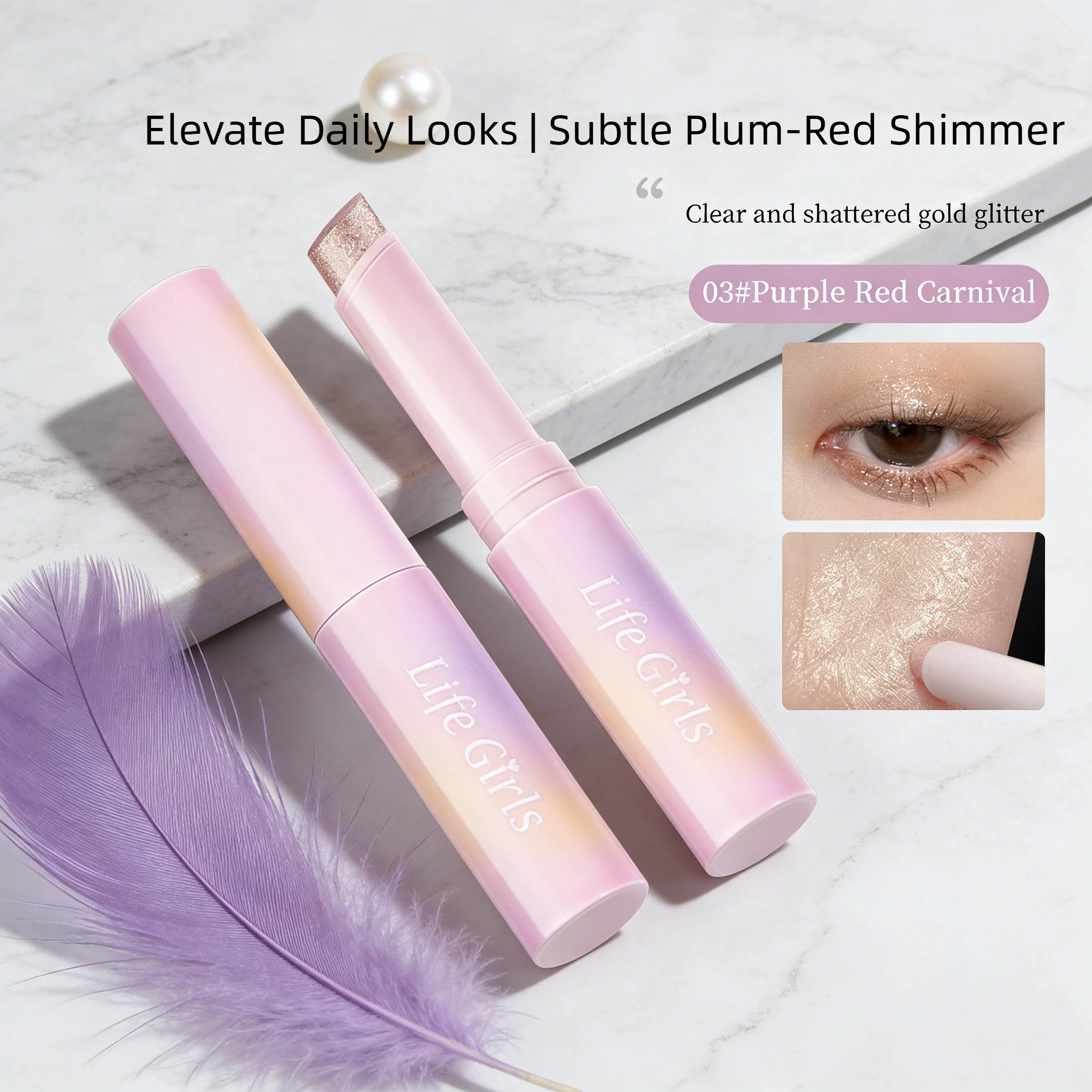 Ombretto Stick Lucido Multicolore Perlescente Shimmer Balsamo per labbra Sparking Shine Crystal Jelly Trucchi per il viso