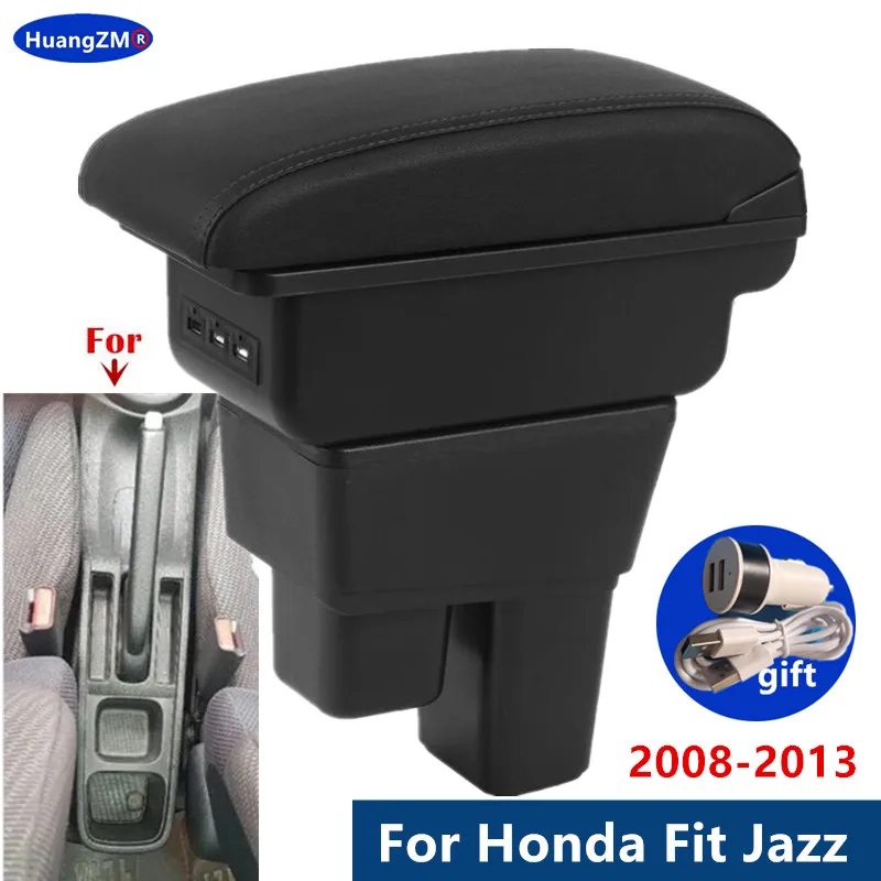 Für Honda Jazz Armlehne box Für Honda Fit Jazz 2 Auto Armlehne 2008-2013 2009 2010 2011 2012 arm Lagerung box auto zubehör