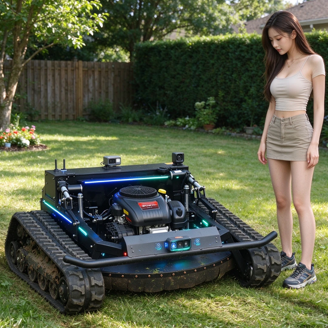 Customized lawn mower track type 80-120 cutting width, remote control for mowing, convenient, labor-saving, high safety