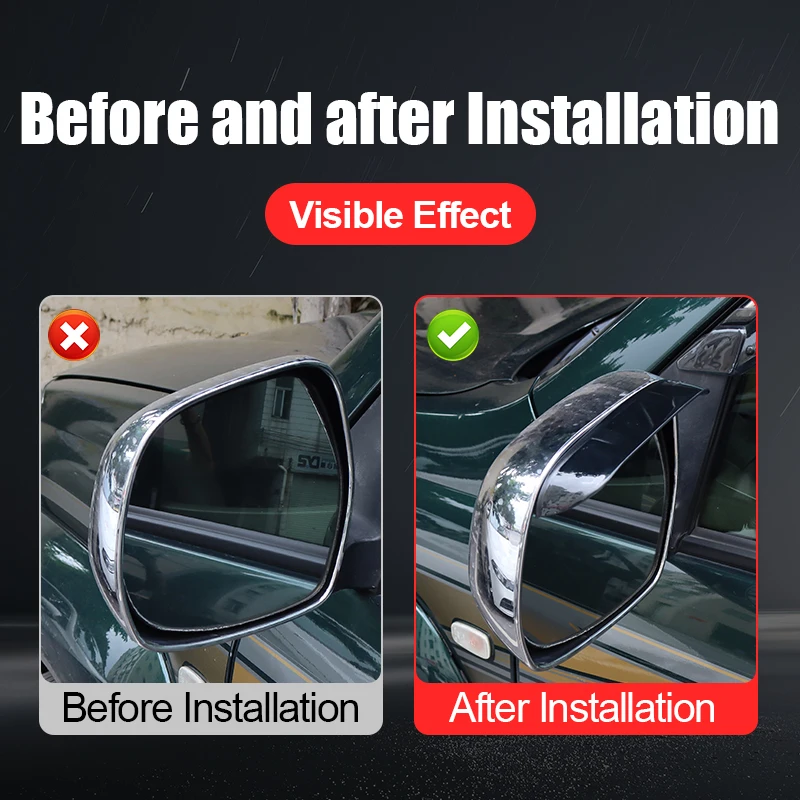 

Rearview Mirror Rainproof Cover For Toyota Land Cruiser Prado 120 LC120 FJ120 2003-2009 2008 Exterior Accessories Rain Eyebrow