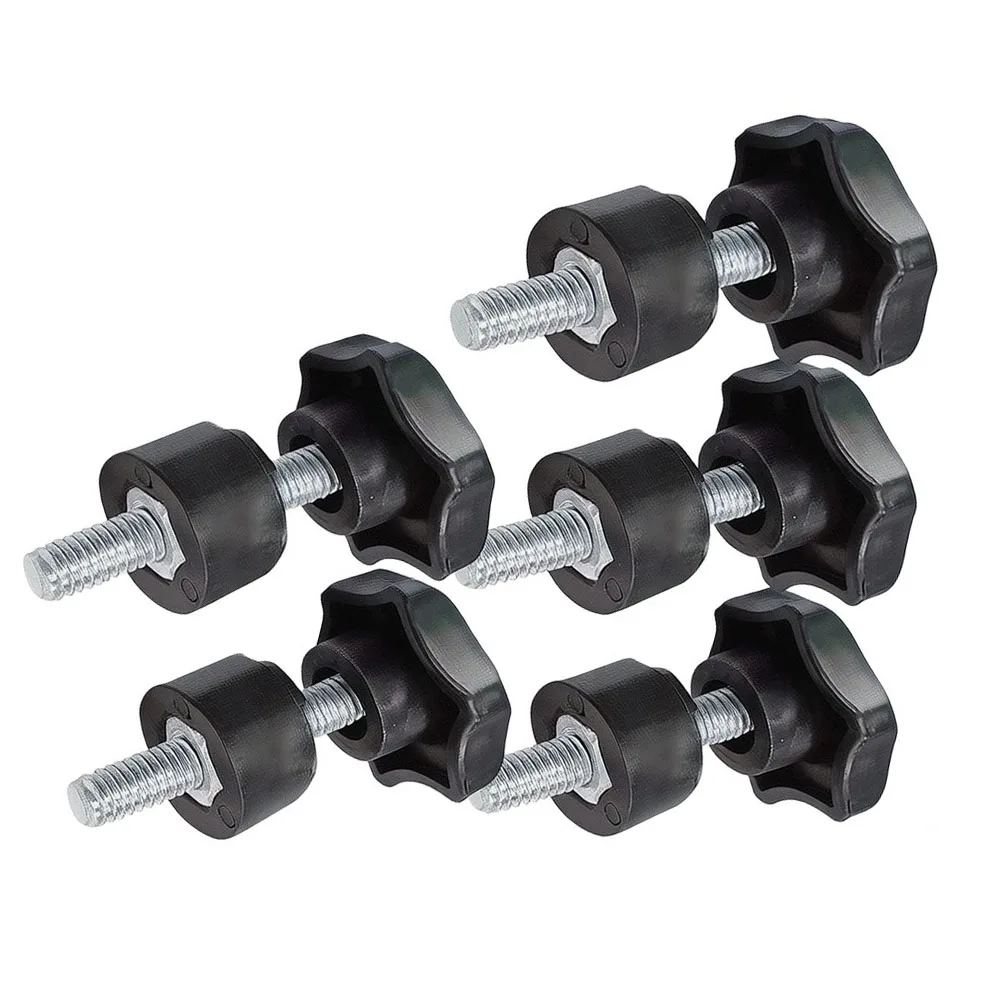 Brand New Practical Star Shape Thread Clamping Handle Tightening Screw Screw On Six Petals Black Great For Saw