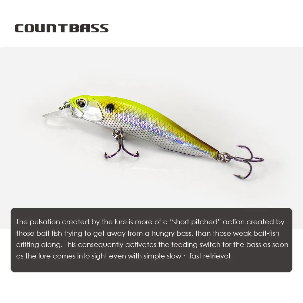 COUNTBASS Minnow 63mm 5g (2.48'' 0.18oz) Slow Sinking Shad  Fishing Plastic Wobbler Perch Leurre Angler’s Lure view 3