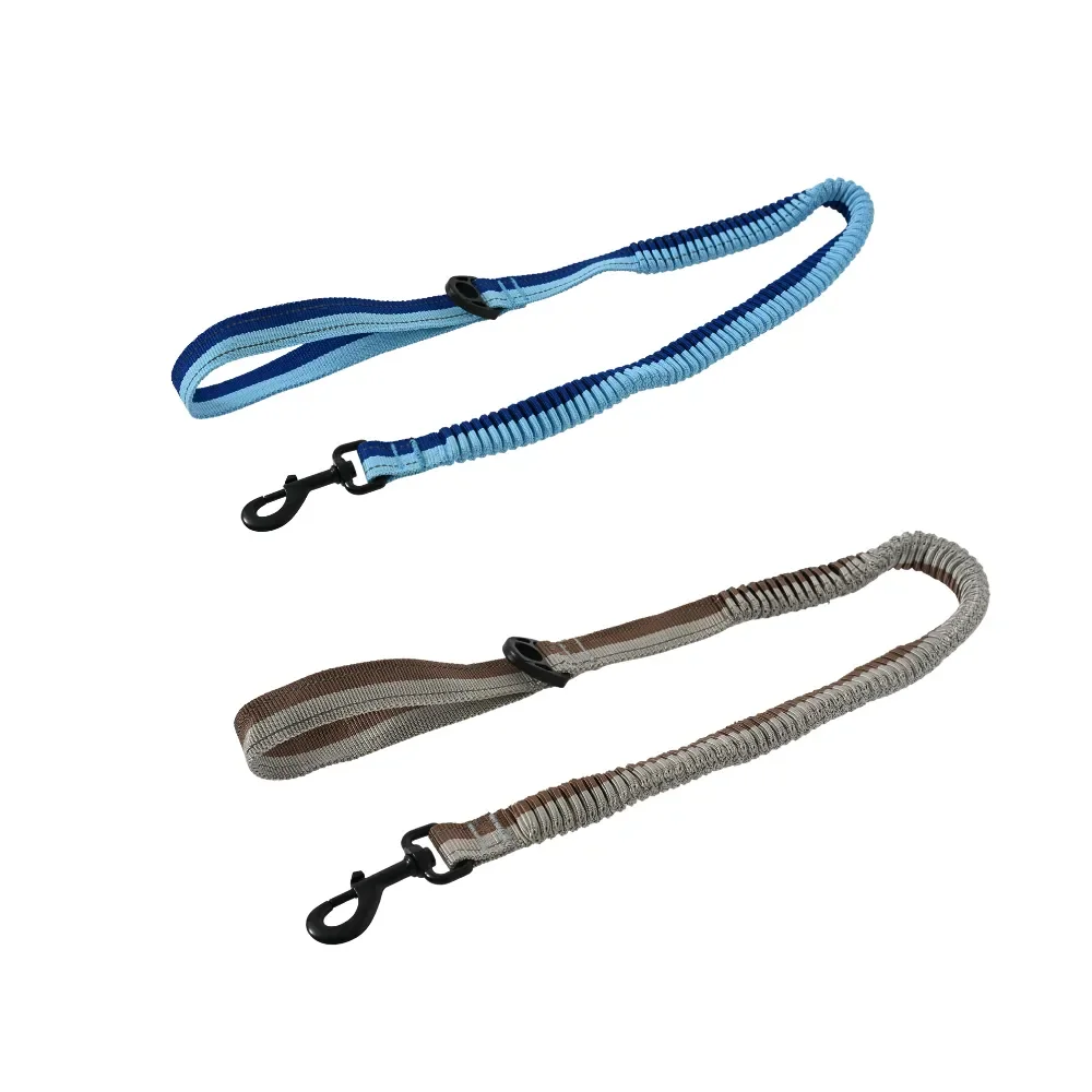 32PCS/Carton 2 Colors Assorted Shock Absorbing Bungee Dog Leash Elastic Pet Lead with Padded Handle and Metal Hook for Walking Training