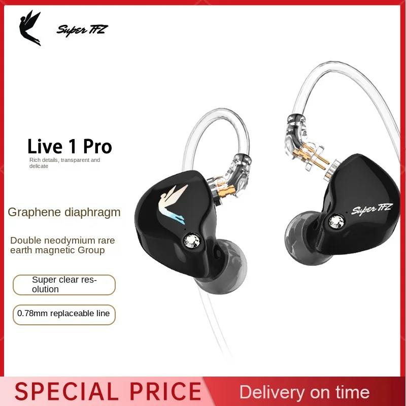 

Super TFZ Live 1 Pro 3.5mm/type-c In Ear Earphones Hifi Noice Cancelling Monitor Headphones Wired Earbuds Dj Gaming Headset Mic