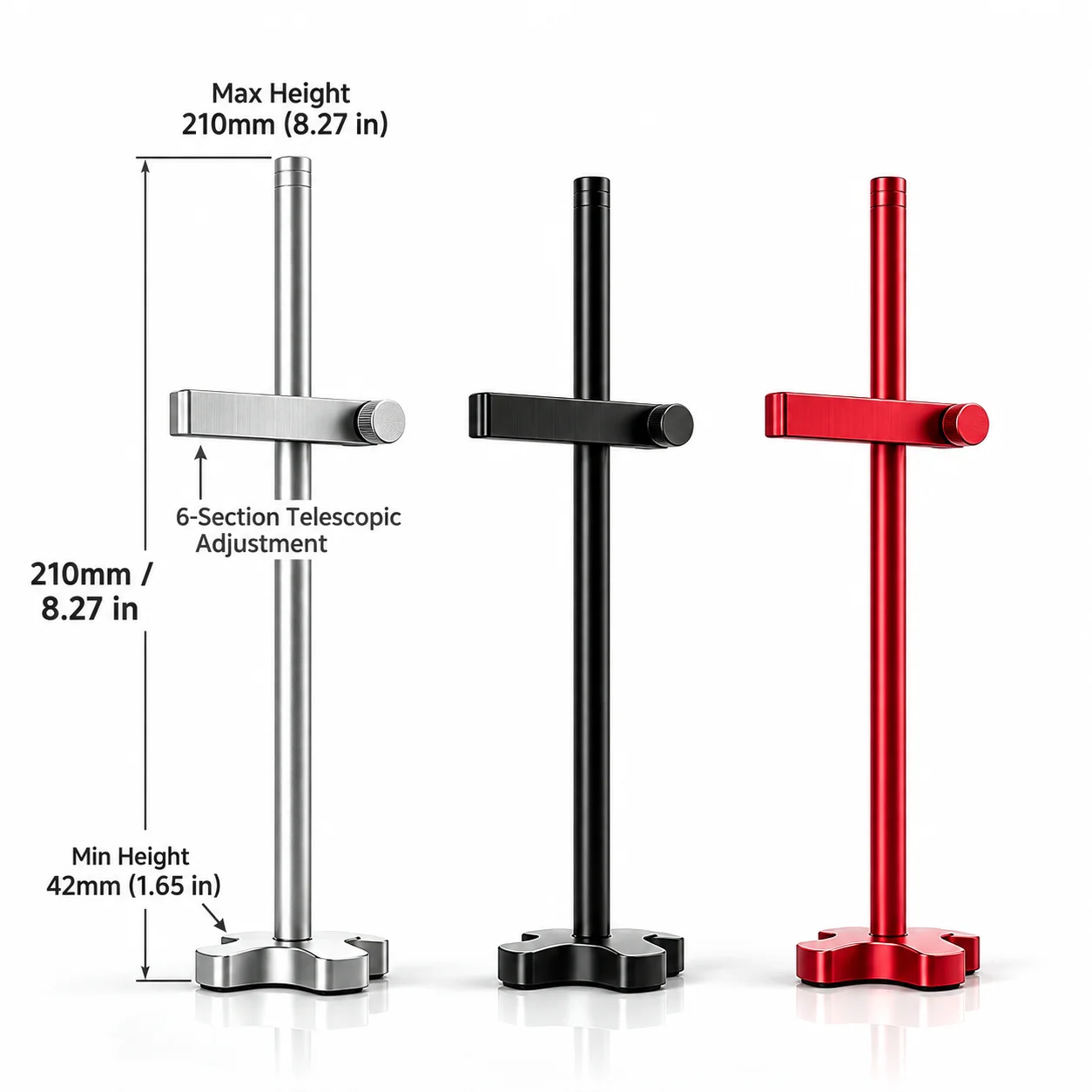 Adjustable Aluminum Anti Sag GPU Support Bracket, Video Graphics Card Stand Holder with Hidden Magnet & Anti-Slip Pad