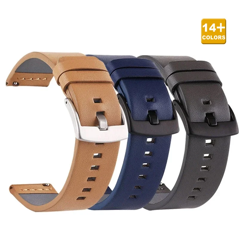 Z26 Genuine leather Watchbands 18 20 22 24mm For Samsung Watch 46mm 44mm 42mm 40mm Strap For Huawei Watch For moto360 II