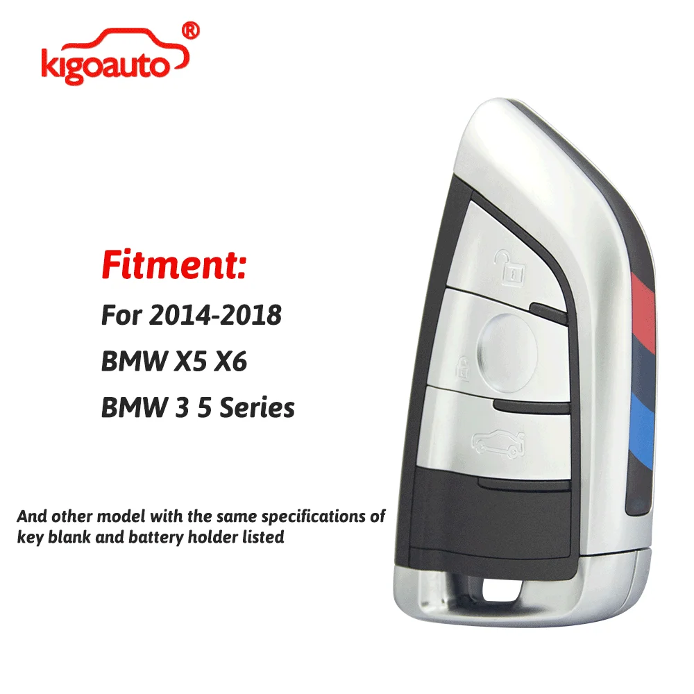 Kigoauto FCC NBGIDGNG1 Smart Key Shell 3 Button for BMW X5 X6 3 5 Series 2014 2015 2016 2017 2018