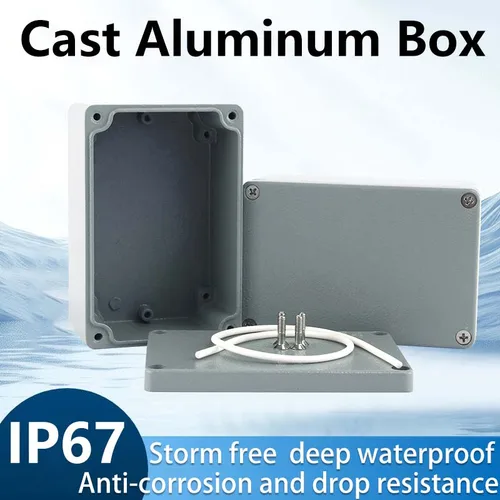 Caja de conexiones impermeable de aluminio fundido IP67, proyecto electrónico para exteriores, caja sellada a prueba de explosiones para electrónica