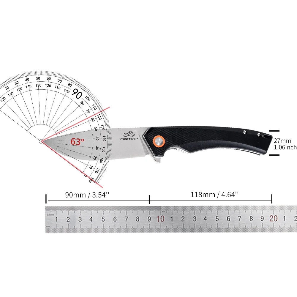 FREETIGER Folding Pocket Knife D2 Blade G10 Handle Outdoor Tool for Camping Hunting Survival Hiking EDC Fold Pocket Knives FT924 view 6