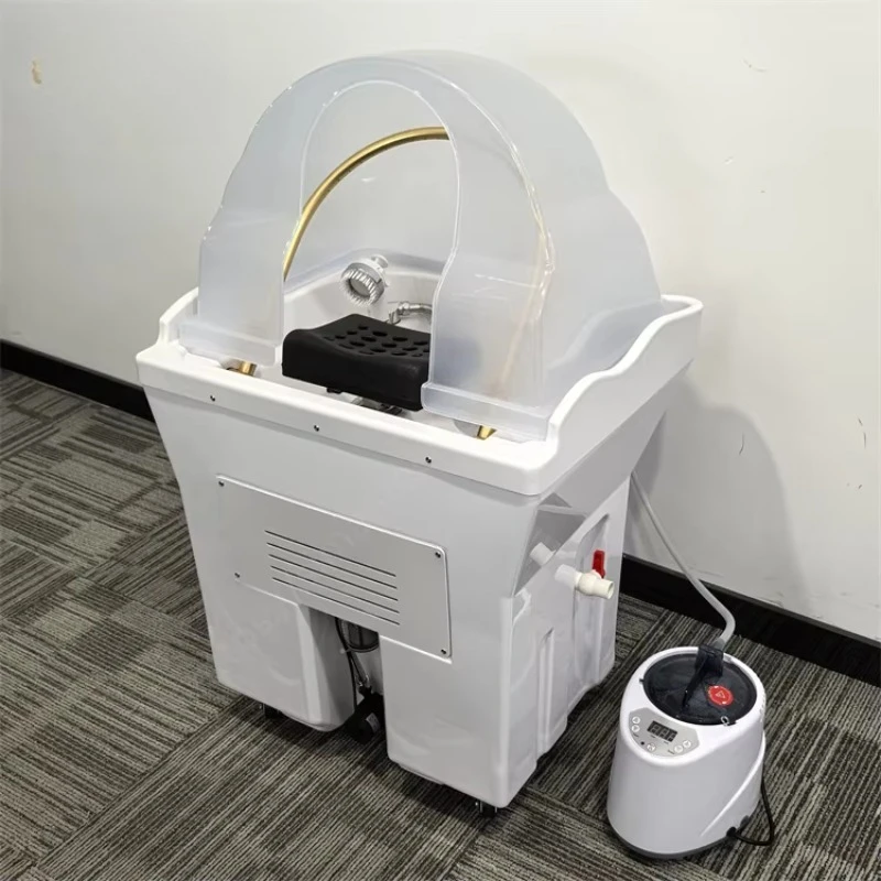 Portable Shampoo Station Plastic Hair Washing Sink with Hot & Cold Water No Plumbing Pipes for Kitchen Hotel Bathroom Use