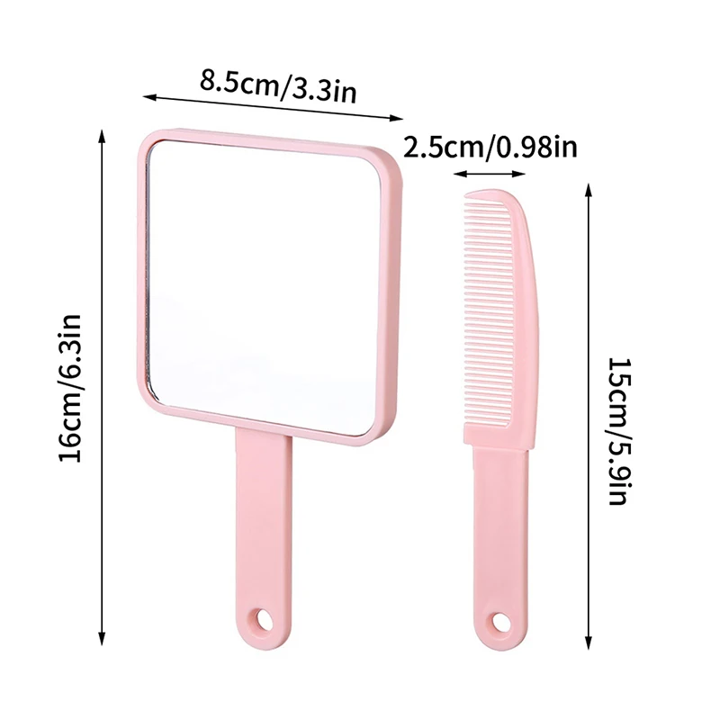 Eyelash Extension Handheld Makeup Mirror Square Makeup Vanity Mirror With Handle Hand Mirror SPA Salon Compact Mirrors