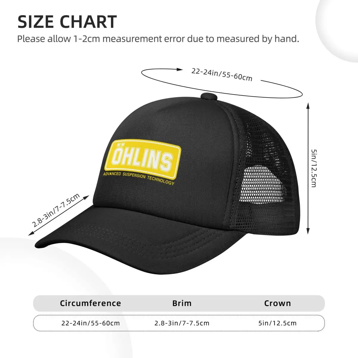 Ohlins Mesh Baseball Caps Snapback Fashion Baseball Hats Breathable Casual Casquette Outdoor Unisex