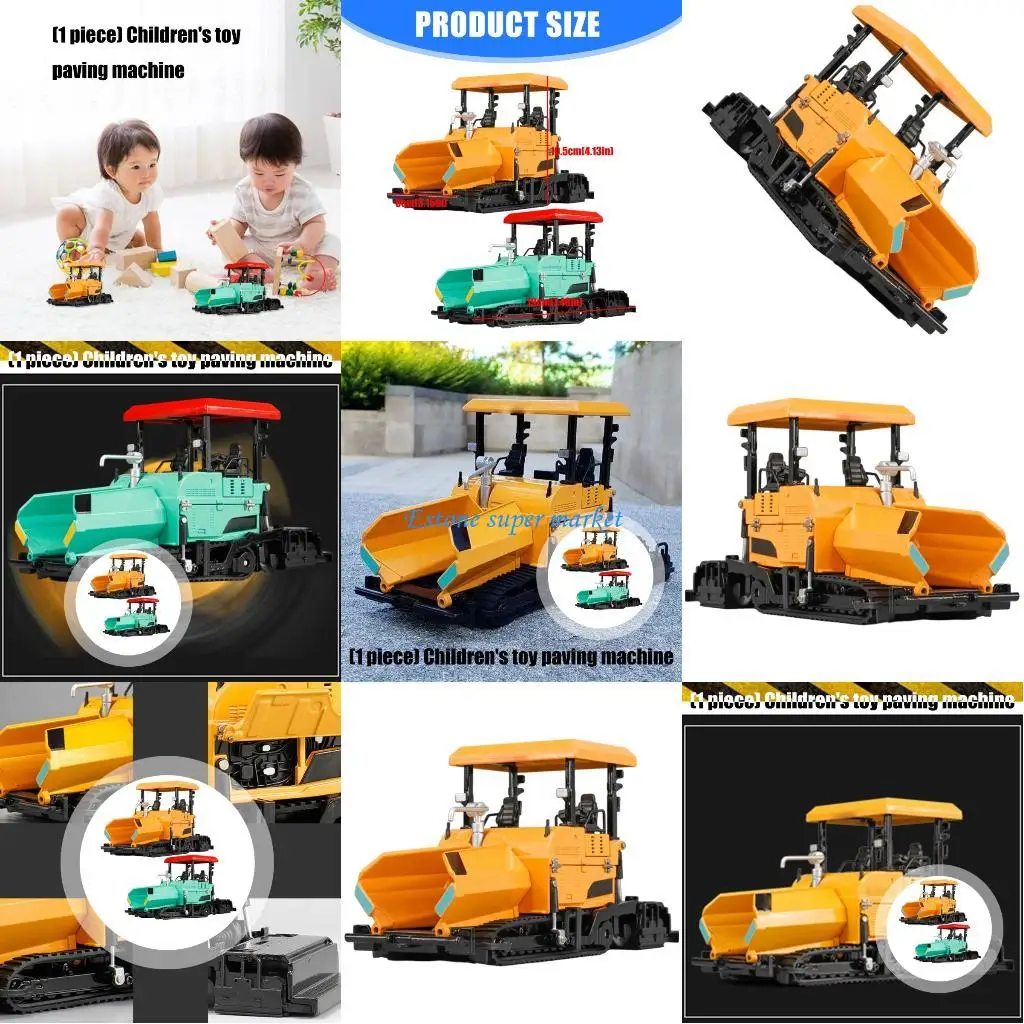 

090B Metal Engineering Paver Toy Children Hands On Road Construction Vehicle Model