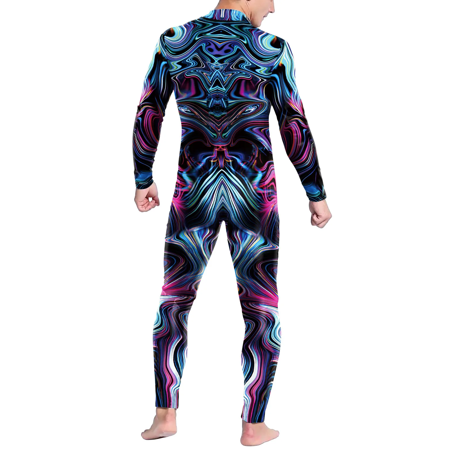 Bodysuit Cosplay Jumpsuit Kostuum Halloween Cyber Punk 3d Digitaal Printen Volwassenen Cosplay Bodysuit Carnaval Feest Mannen Unisex