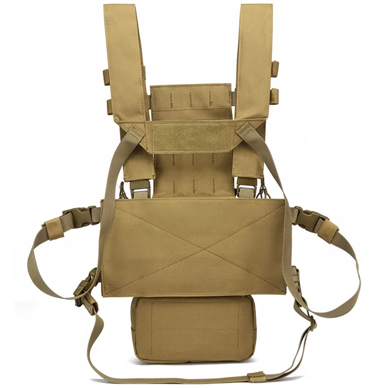 Plate-forme de poitrine de gilet tactique militaire avec sangles réglables et pochette de grande capacité pour l'aventure en plein air et les missions tactiques