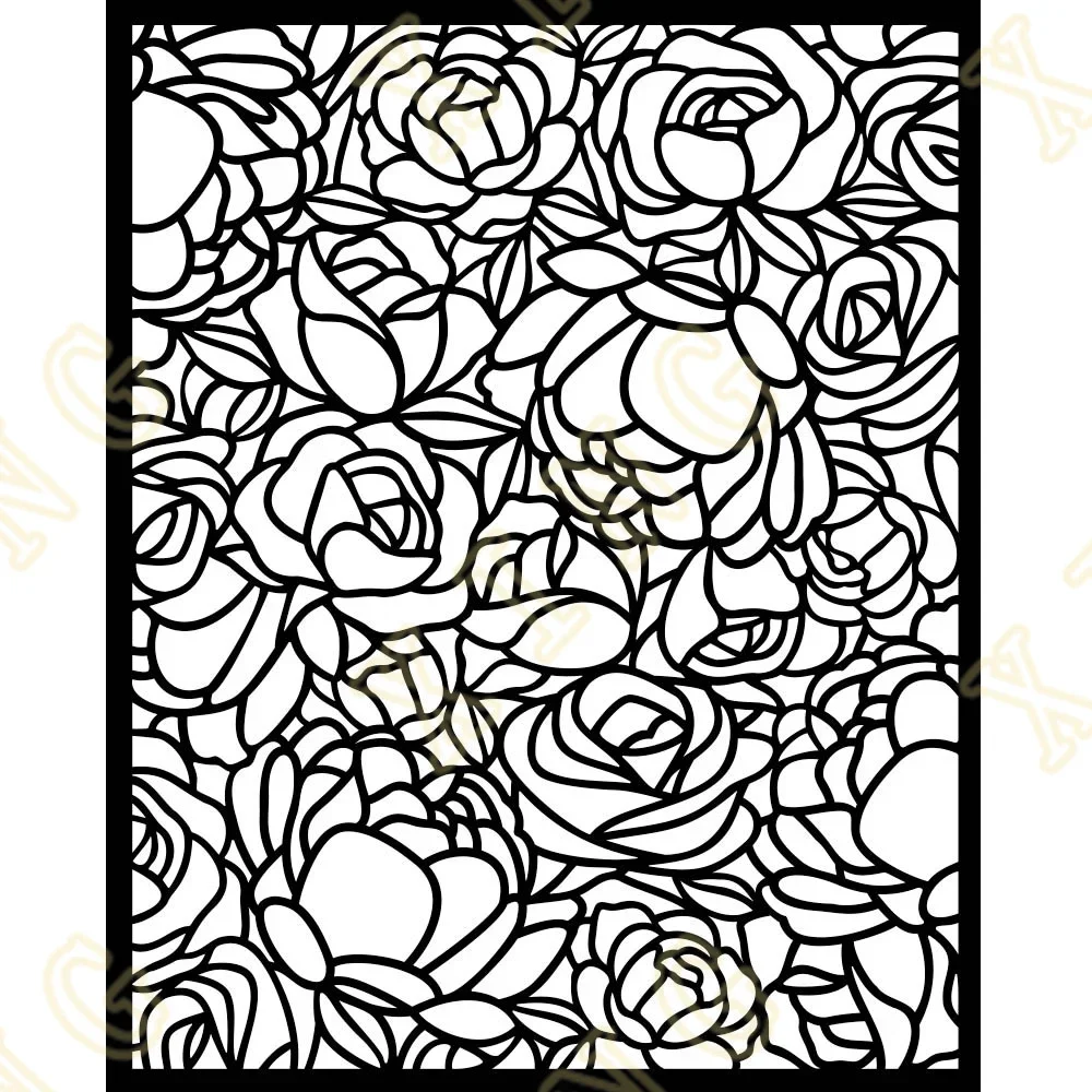 

Forever Rose Pattern Stencil DIY Embossing Paper Card Template Craft Layering Stencils For Walls Painting Scrapbooking Stamp