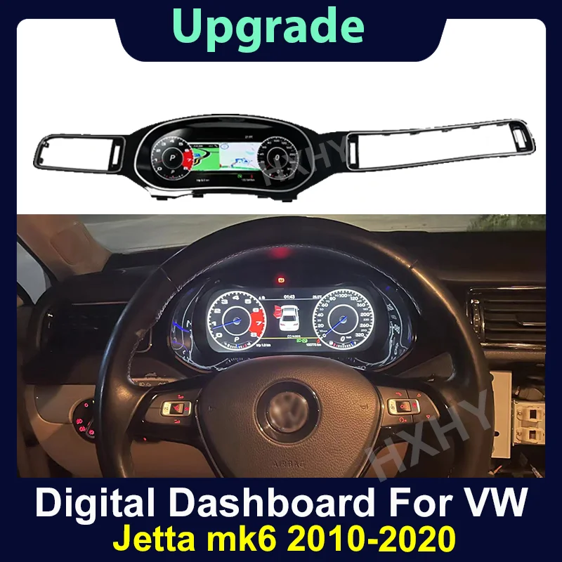 2024 Latest Original Car Digital Cluster Instrument for VW Jetta mk6 2012-2021 LCD Speed Meter Dashboard