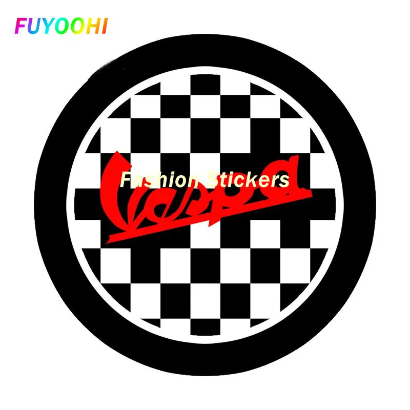 FUYOOHI-Pegatinas adhesivas para coche, accesorios de estilo de coche, vinilo, logotipo de Vespa + Bandera de Italia Moto, decoración