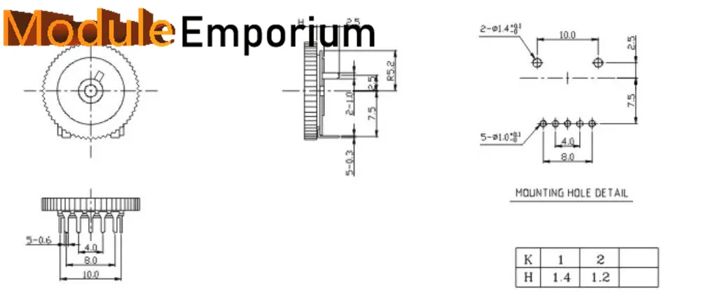 Single dual dial potentiometer Diameter 3 pin 5pin  16*2MM thumb wheel tuning for radio,earphone