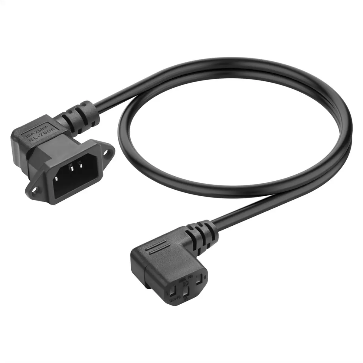 A64I 90 Degree IEC C13 to C14 Computer Extension Cable,C14 to C13 PDU Power Cord for Servers,Monitor,PC-0.6m