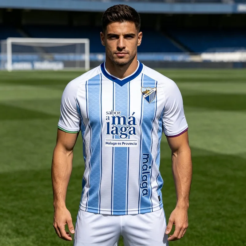 New Arrival 26-27 Malaga Style Football Jersey Quick Dry Short Sleeve Soccer Uniform Men Boys Match Training Stadium Fan Jersey