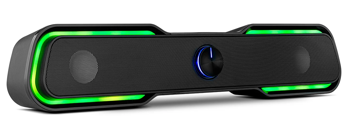 OZON einzigen sound bar-lautsprecher Pc Gaming - 6W RMS, tragbare, Bluetooth, USB, jack 3.5, touch, RGB, Schwarz
