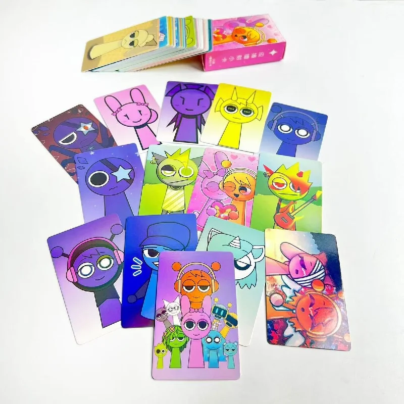 55pcs Incredibox Sprunki Double Sided Printing Card Cartoon Lomo Cards HD Photocard Kids Gift Collection Cards