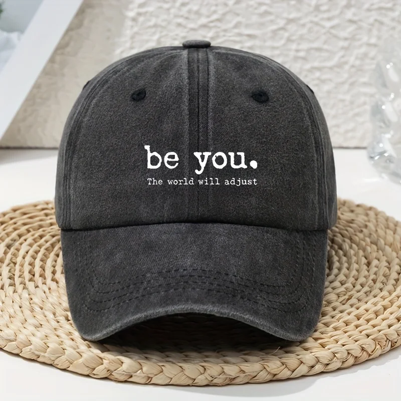 

New Spring/Summer Versatile White Baseball Cap for Women, Vintage Letter Print Visor Hat, Trendy Dad Hat, Breathable, Comfortab
