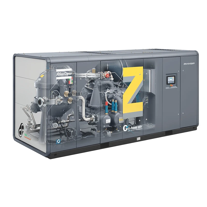 Compresor de aire de tornillo rotativo sin aceite, refrigerado por agua, ZR 315 355 Vsd FF ZR315VSD ZR355VSD 355KW 315KW Atlas Copco